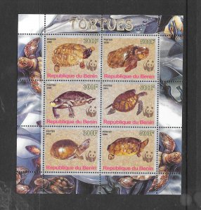 TURTLES - BENIN (NOT SCOTT LISTED) WWF S/S  MNH