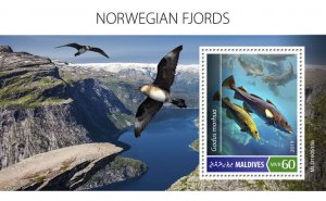 Maldives 2019 MNH Landscapes Stamps Russian Fjords Fish Atlantic Cod 1v S/S