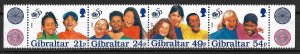 1996 Gibraltar 715 UNICEF MNH strip of 4