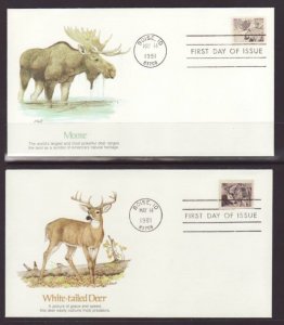 US 1880-1889 Wildlife 1981 Fleetwood S/10 U/A FDC