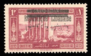 Lebanon #88 (YT 100d) Cat€100+, 1928 1p magenta, Arabic overprint inverted,...