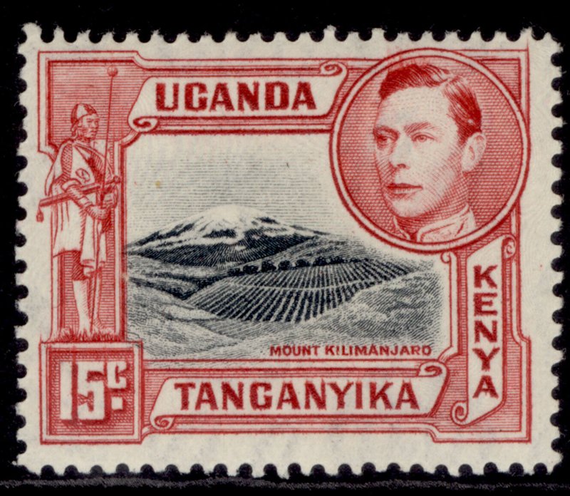 KENYA UGANDA TANGANYIKA GVI SG137a, 15c black & rose-red, NH MINT.