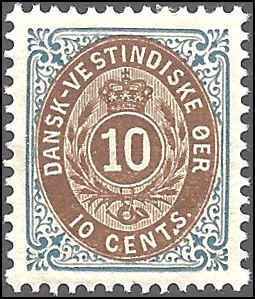 Danish West Indies 20b Mint,OG,HR... SCV $155.00... XF/Superb