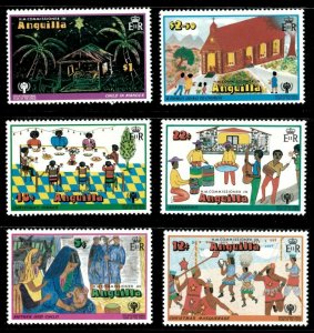 Anguilla 1979 - Christmas Drawings, IYC Overprint - Set of 6v - Scott 331-36 MNH