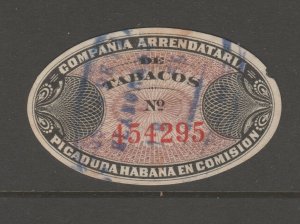 Spain Antilles revenue fiscal stamp 3-21-21 Taxpaid -Habana- scarce-2 across 