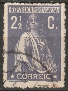 Portugal 1912 Sc 212 used chalky paper toning spot