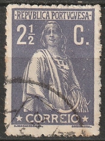 Portugal 1912 Sc 212 used chalky paper toning spot