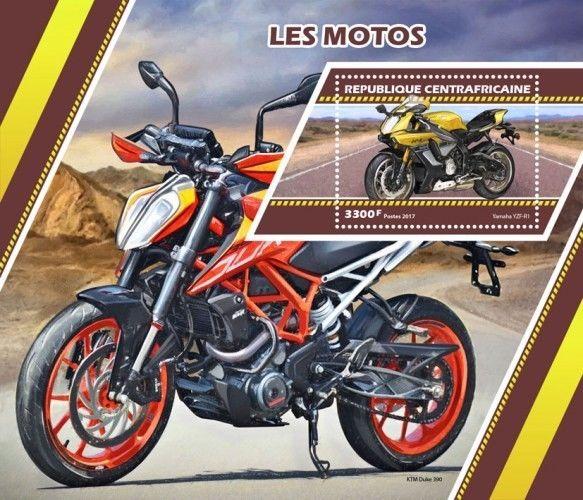 Z08 CA17308b CENTRAL AFRICA 2017 Motorcycles MNH ** Postfrisch