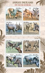 MOZAMBIQUE - 2012 - Endangered Ungulates - Perf 8v Sheet - Mint Never Hinged