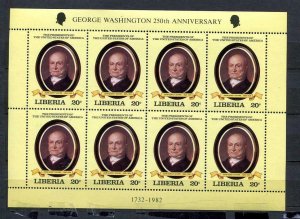 Liberia 1982 Mini-Sheet of8 (Kleinbogen)US Presidents John Quincy Adams MNH 9277