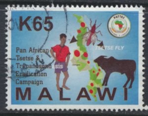 Malawi    SC#  770  Tetse Fly   Postally used scan  and details  