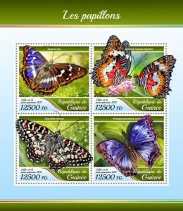 Guinea - 2017 Butterflies - 4 Stamp Sheet - GU17406a