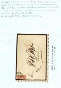 Newfoundland Sc 8a Vertical Bisect on 1860 cover, STEAM handstamp, Rare, Cert