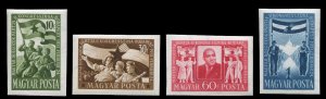 Hungary #925-928 Cat$40, 1951 Hungarian Workers Party, imperf. set of four, n...