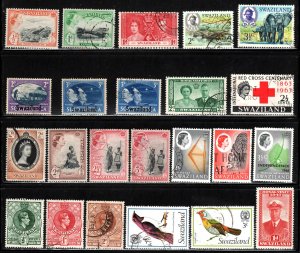 Swaziland ~ Group of 23 Different Stamps ~ Mostly Used, MX