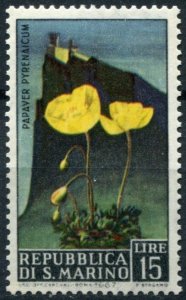 San Marino Sc#656 MNH, 15L multi, Flowers 1967 (1967)