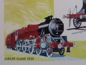 ​STAFFA-SCOTLAND-1972 JUBILEE CLASS 1935 TRAIN -IMPERF CTO S/S SHEET-VERY FINE