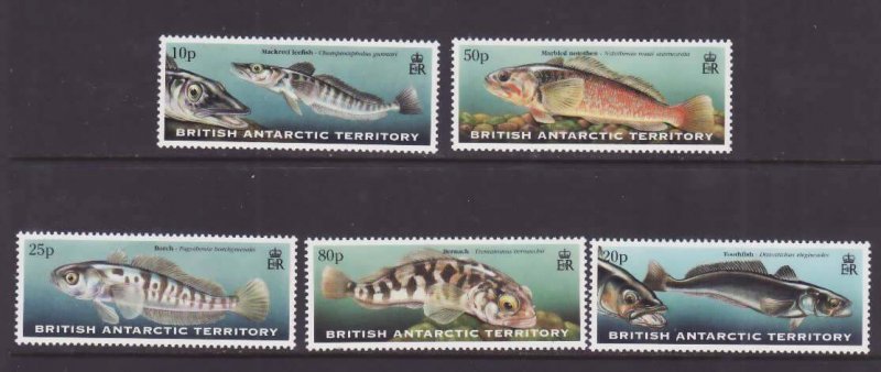 British Antarctic Territory-Sc#275-9 id8-sunused NH set-Fish-1999-   