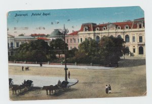 Romania POSTCARD 1922 ROYAL PALACE BUCHAREST USED ROYAL POST FERDINAND