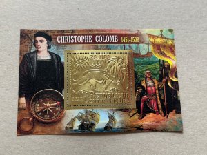 Ships, Columbus 2023 year 6 blocks Foil. Gold perforated  NEW MNH**