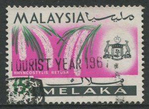 STAMP STATION PERTH Malacca #72 Orchid Type State Crest Used  1965