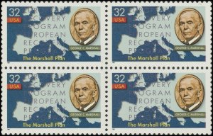 US 3141 The Marshall Plan 32c block 4 MNH 1997