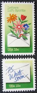 US #1807-1808 MNH 2 Singles Letters SCV $.60 L10