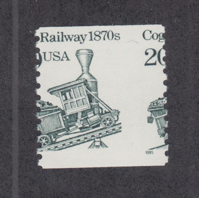 US Sc 2463 MNH. 1990 20c Cog Railways, MISPERF VF