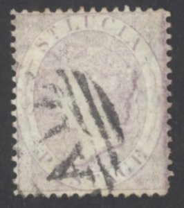 St. Lucia Sc# 9 Used 1864 6p violet Queen Victoria