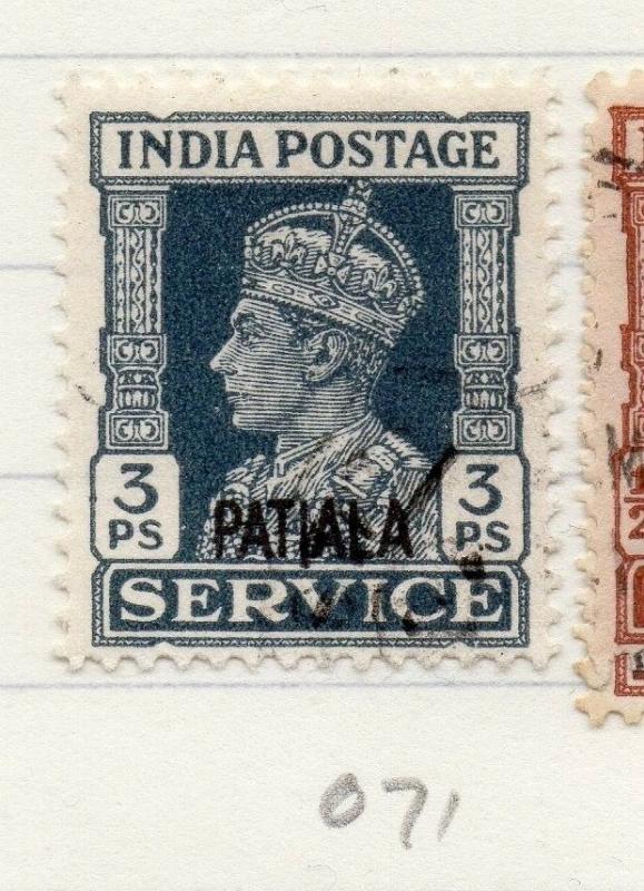 Indian States Patiala 1939-45 Early Issue Fine Used 3p. Optd 203615