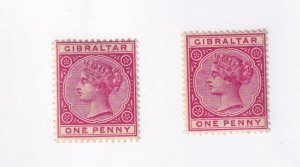 GIBRALTAR # 10-11 VF-MH Q/*VICTORIAN ISSUES CAT VALUE $67