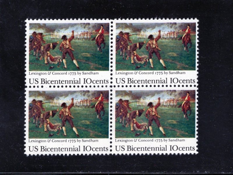 1563 Lexington & Concord, MNH blk/4