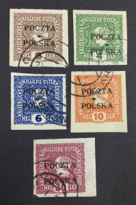 MOMEN: POLAND SC #P1-P5 1919 USED LOT #62778