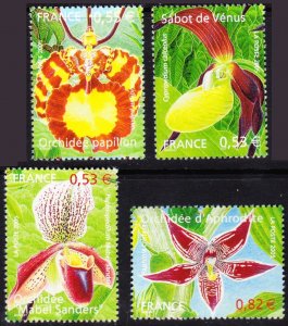 France #3102-05 complete MNH orchids