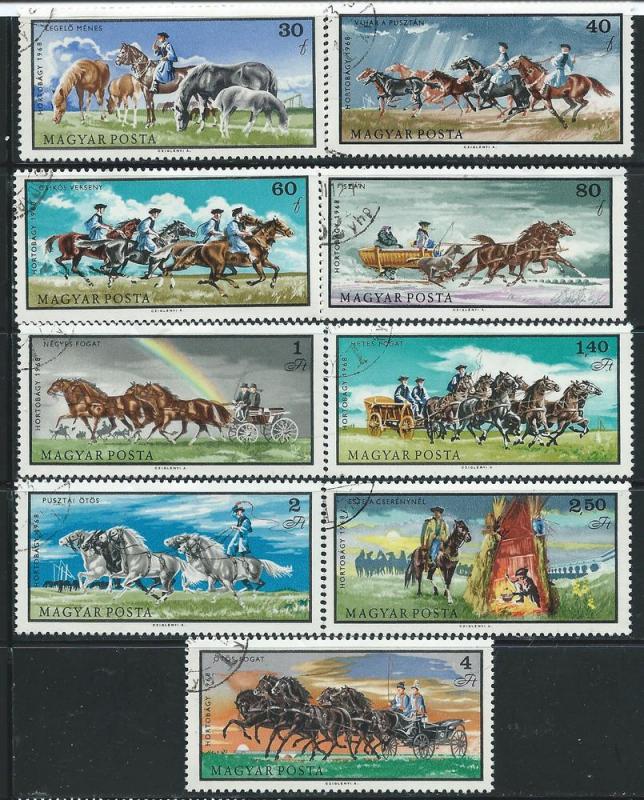 Hungary #1913-1921  Horses - Set Complete (U) CV2.45