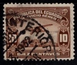 Ecuador - #C10 Plane over River Guayas - Used