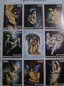 ​BENIN STAMP:2002 MATT HUGHES MNH STAMP SHEET.