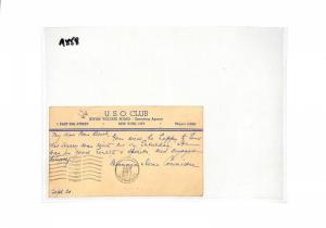 USA JUDAICA Stationery Postcard WW2 JEWISH WELFARE BOARD *USO Club* 1943 NY AX58