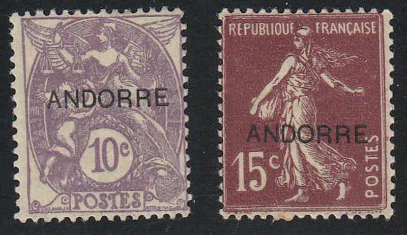 Andorra-French - 1931 - SC 5-6 - H - some missing gum