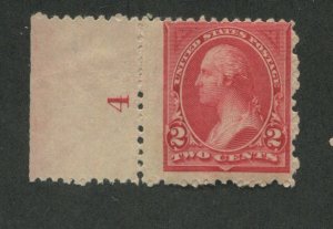 1894 Sc 249 Type I MNH with plate number 4 left Hebert MNH CV $690