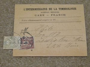 FRANCE, CAEN WRAPPER TO LEWISTON ME., 1902