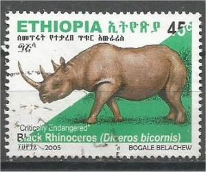 ETHIOPIA. 2005, used 45c, Rhinoceros Scott 1690