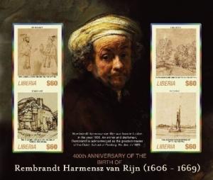 Liberia 2006 - Rembrandt /Shah Jahan Sheet of 4 MNH