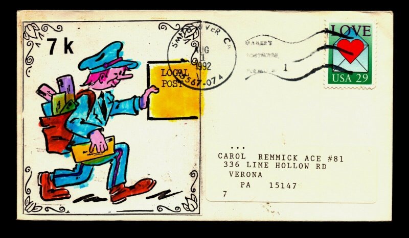 ACE hand crafted/painted cachet/ ACE Local Mail Art Cover - Kelty - Lot 0221367 