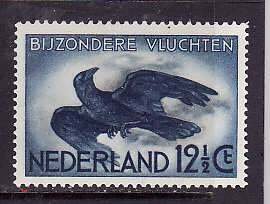 Netherlands-Sc#C11- id7-unused NH airmail 12&1/2c crow-Birds-1938-53-