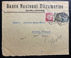 1937 Quelimane Portuguese Mozambique National Bank Cover To Detroit MI USA