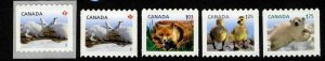 BEAR DUCK FOX RABBIT = DIE CUT + LG coil sts Canada 2011 #2425, 2426ii-29ii MNH