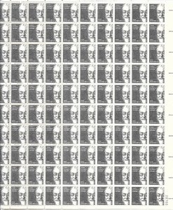 1295a MNH,  $5, John bassett Moore, Full Sheet, Tagged, Free Insured Shipping