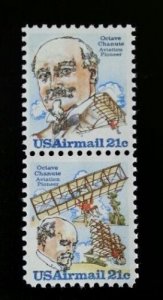 1979 21c Octave Chanute, Aviation Pioneer Scott C93-94 Mint F/VF NH