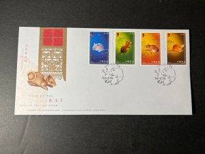 2008 Hong Kong First Day Cover FDC Stamp Sheetlet Lunar New Year of the Rat 2